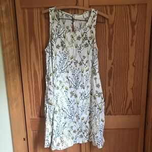Floral Linen Dress with Pockets